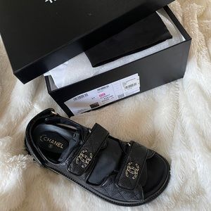 New Chanel Dad Birkenstock Sandals size 37.